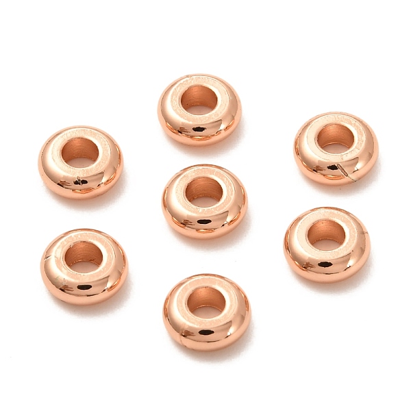 

PandaHall Brass Spacer Beads, Long-Lasting Plated, Flat Round/Disc, Heishi Beads, Real Rose Gold Plated, 6.5x2.5mm, Hole: 2.5mm Brass Disc