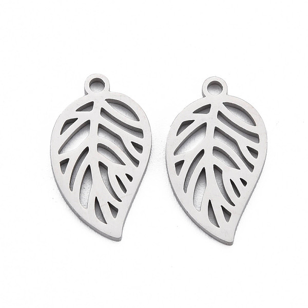 

PandaHall 304 Stainless Steel Pendants, Laser Cut, Leaf, Stainless Steel Color, 20x11x1mm, Hole: 1.6mm 304 Stainless Steel Leaf