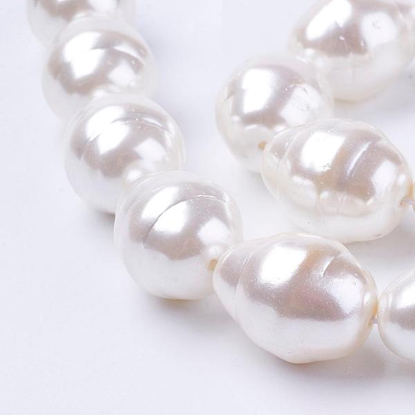 

PandaHall Shell Pearl Beads Strands, Teardrop with Helmix, White, 22~23x17~18mm, Hole: 2mm, about 17pcs/strand, 15.15 inch Shell Pearl...