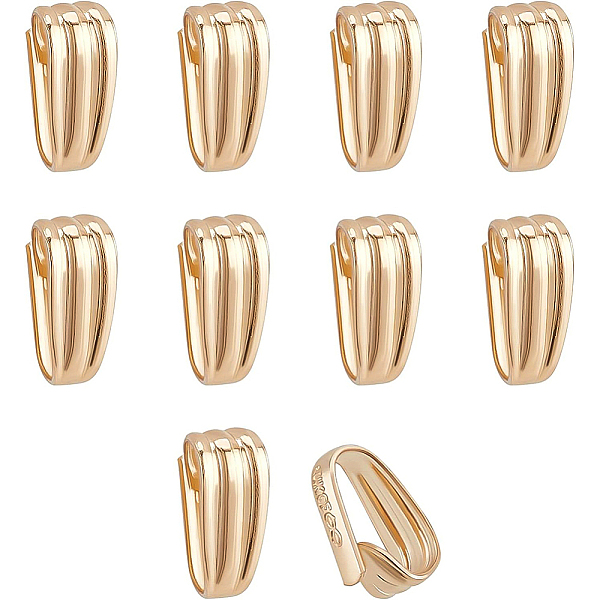 

PandaHall Brass Snap On Bails, 14K Gold Filled, 5.5x2.5x3.5mm, Hole: 5x2mm Brass