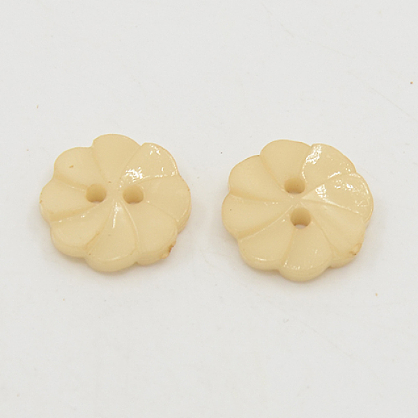 

PandaHall Acrylic Buttons, 2-Hole, Dyed, Flower, Wheat, 13x3mm, Hole: 2mm Acrylic Flower Orange