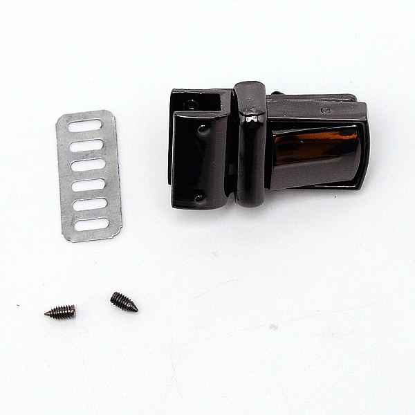

PandaHall Zinc Alloy Bag Twist Lock Clasps, Handbags Turn Lock, with Iron Shim and Screws, Square, Gunmetal, 3.9x2.3x2.4cm Alloy