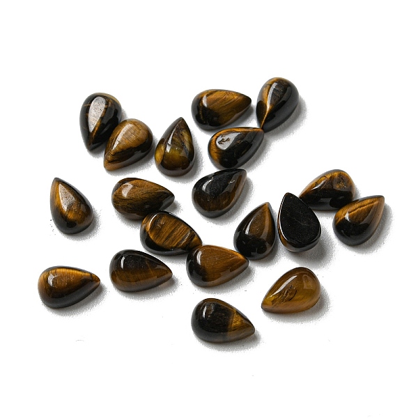 

PandaHall Natural Tiger Eye Cabochons, Teardrop, 6x4x2.5mm Tiger Eye Teardrop
