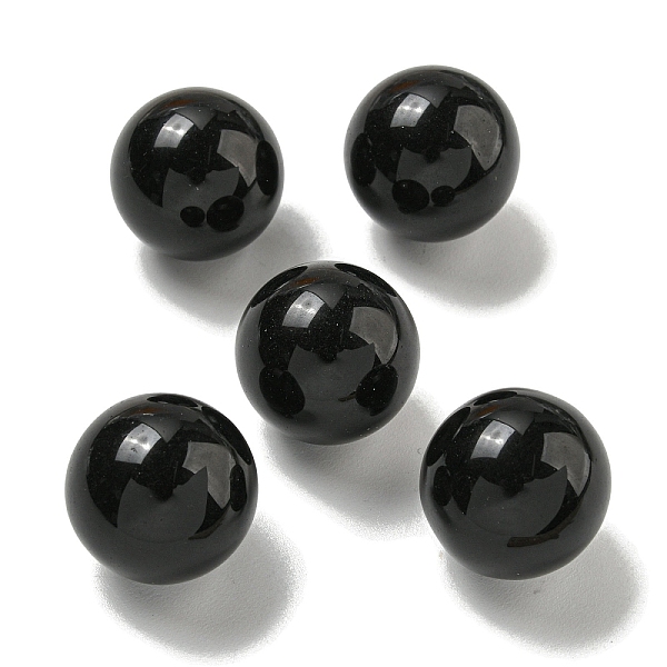 

PandaHall Natural Obsidian Round Ball Figurines Statues for Home Office Desktop Decoration, 20mm Obsidian Round