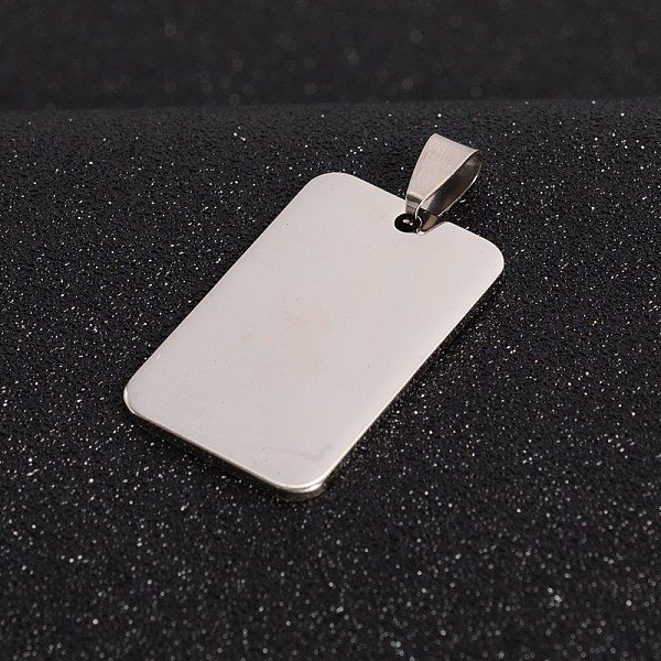 

PandaHall Rectangle 201 Stainless Steel Tag Pendants, Stainless Steel Color, 36x22.5x1.5mm, Hole: 4x9mm 201 Stainless Steel Rectangle