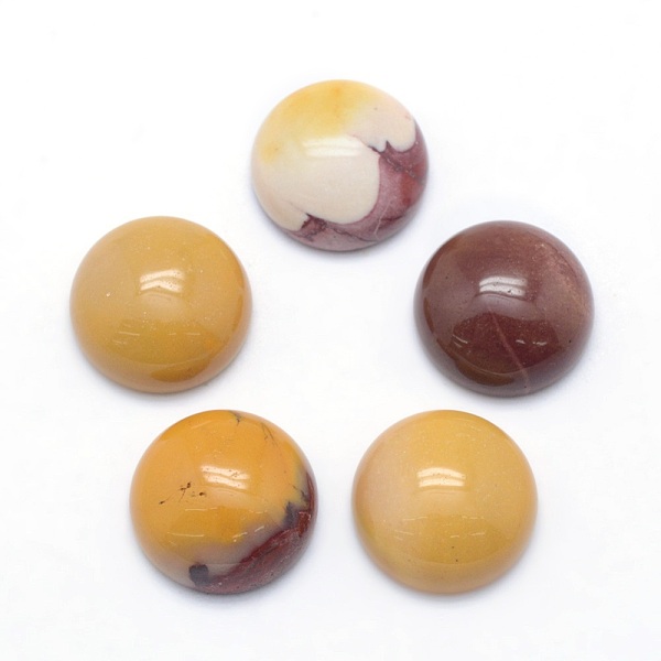 

PandaHall Natural Mookaite Cabochons, Half Round, 12x5~6mm Mookaite Half Round