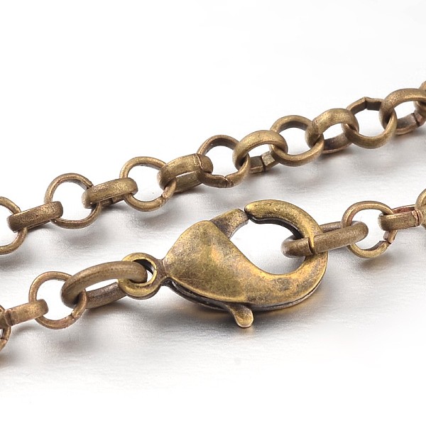 

PandaHall Iron Cross Chain Rolo Chain Necklace Making, Antique Bronze, 23.9 inch Iron