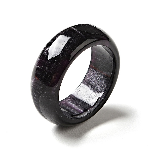 

PandaHall Resin Plain Band Finger Ring for Women, Black, US Size 6 3/4(17.1mm) Resin Black