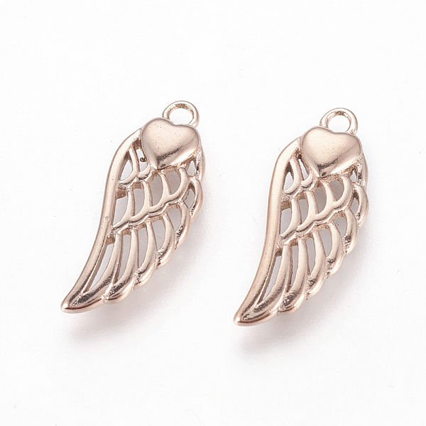 

PandaHall 304 Stainless Steel Pendants, Wings with Heart, Rose Gold, 20x8x2.5mm, Hole: 1.6mm 304 Stainless Steel Wing