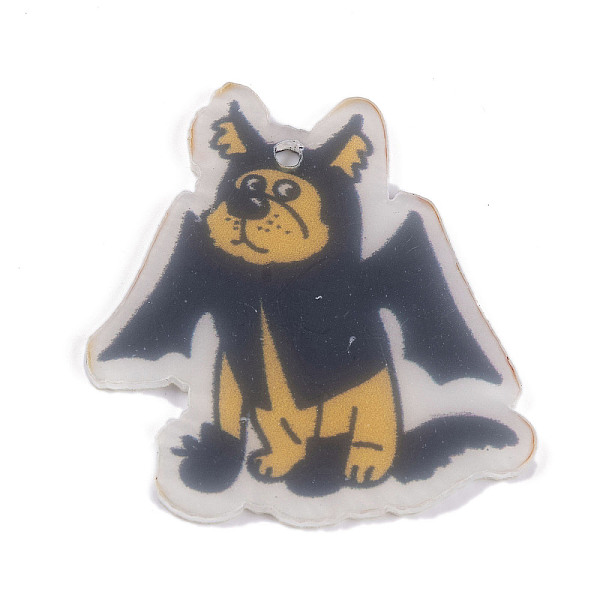 

PandaHall Printed Acrylic Pendant, Halloween Theme, Dog, 40.5x32x1.5mm, Hole: 2mm Acrylic Dog