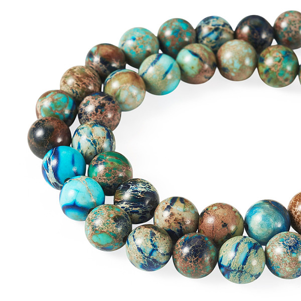 1 brin de perles de jaspe impérial naturel