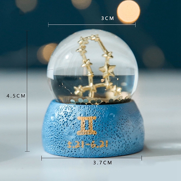 

PandaHall Zodiac Gifts, Constellations Snow Globe, Crystal Sphere House Gifts Desktop Decor, Crystal Ball Birthday Present with Base, Gemini...