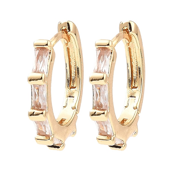 

PandaHall Brass Micro Pave Cubic Zirconia Hoop Earrings, Rectangle, Light Gold, 16x2x17mm Cubic Zirconia Rectangle