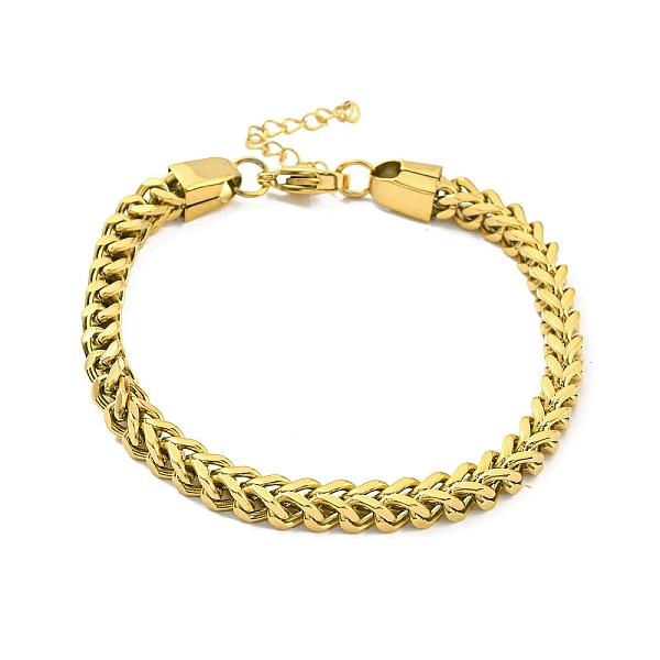 

PandaHall Ion Plating(IP) 304 Stainless Steel Wheat Chain Bracelets, Golden, 10 inch(25.4cm) 304 Stainless Steel
