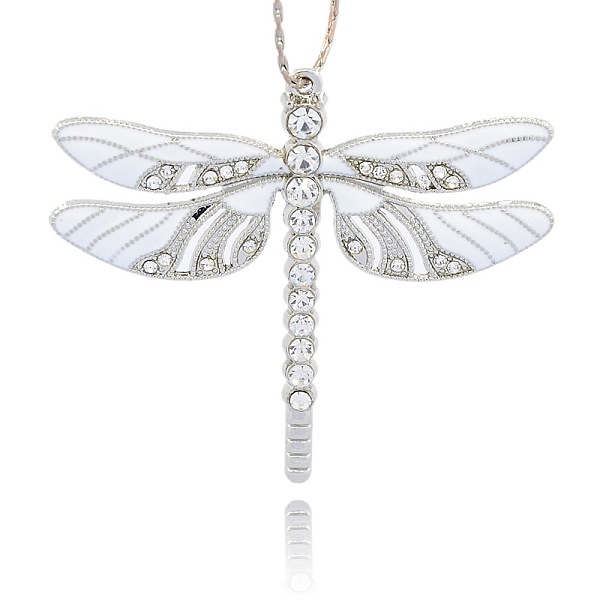 

PandaHall Alloy Enamel Dragonfly Big Pendants, with Crystal Rhinestone, Platinum, White, 57x64x5mm, Hole: 2mm Alloy Rhinestone+Enamel...