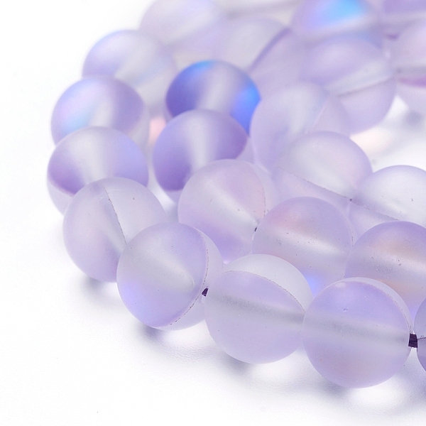 Chapelets de perles en pierre de lune synthétique