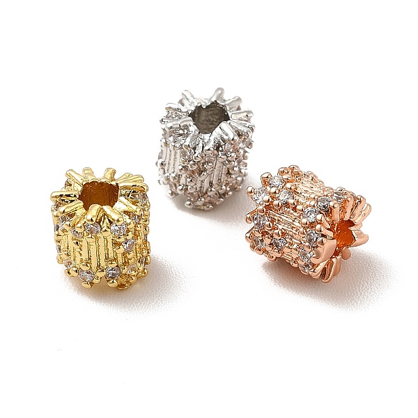 

PandaHall Rack Plating Brass Micro Pave Cubic Zirconia Spacer Beads, Long-Lasting Plated, Cadmium Free & Lead Free, Column, Mixed Color..., Clear
