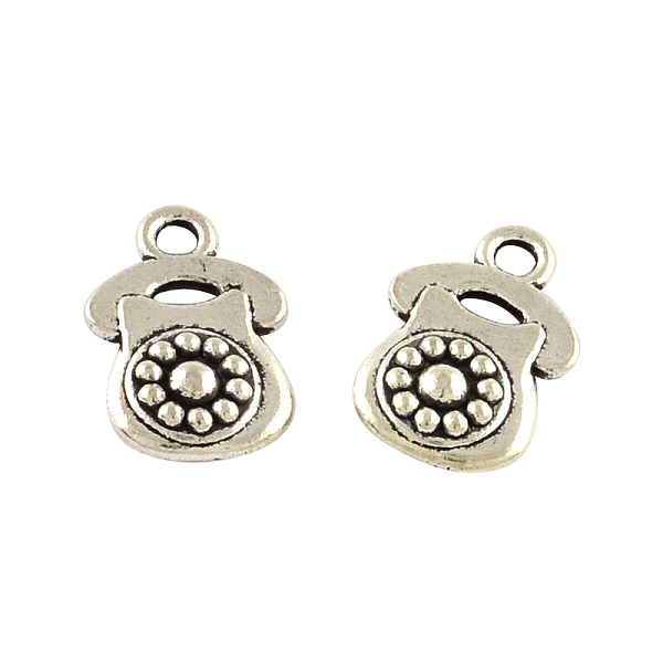 

PandaHall Telephone Tibetan Style Zinc Alloy Charms, Lead Free & Cadmium Free, Antique Silver, 14.6x10x3.5mm, Hole: 2mm, about 500pcs/500g...