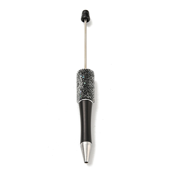 

PandaHall Plastic Ball-Point Pen, Rhinestone Beadable Pen, for DIY Personalized Pen with Jewelry Bead, Black, 144x14.5mm Plastic Black