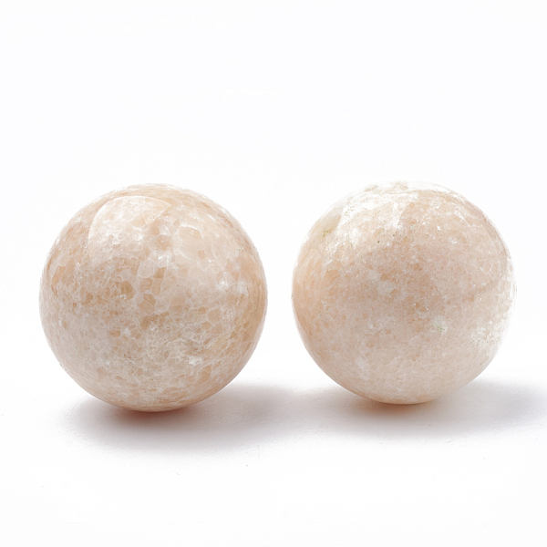 

PandaHall Natural Gemstone Home Decorations, Display Decorations, Round Ball, Navajo White, 47~50mm, 2pcs/Pair Natural Gemstone Round Orange