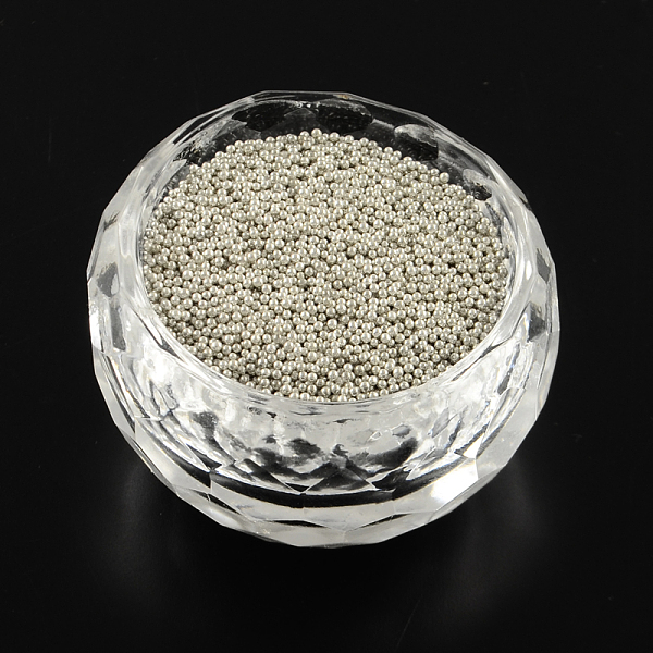 

PandaHall Color Plated DIY 3D Nail Art Decoration Mini Glass Beads, Tiny Caviar Nail Beads, Silver, 0.6~0.8mm, about 450g/bag Glass Silver