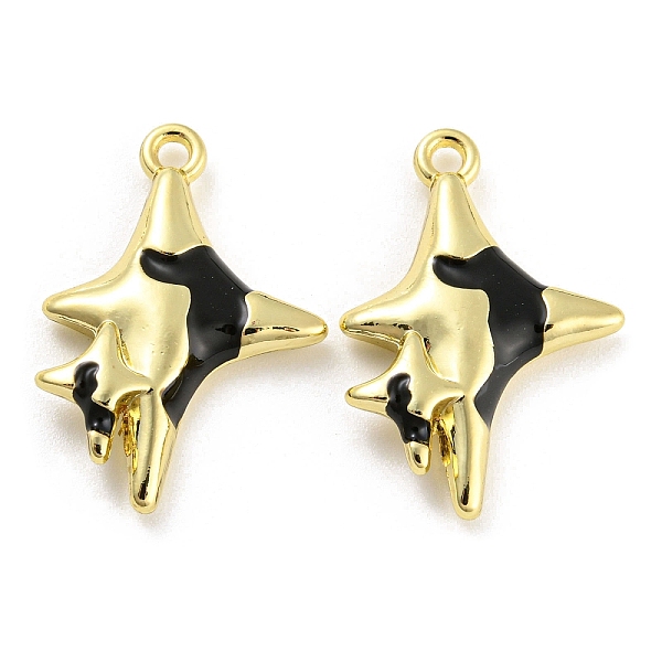 

PandaHall Alloy Enamel Pendants, Golden, Star Charm, Black, 25x17x4.5mm, Hole: 1.8mm Alloy+Enamel Star Black