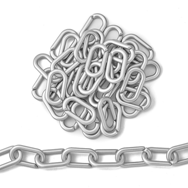 

PandaHall Opaque Spray Painted Acrylic Linking Rings, Quick Link Connectors, for Cable Chains Making, Oval, Silver, 44x24x5mm, Inner...
