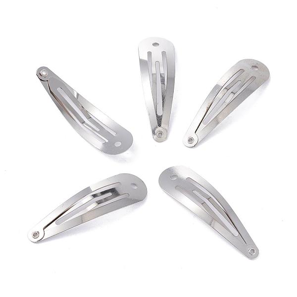 

PandaHall Iron Snap Hair Clip Findings, Platinum, 49mm Iron