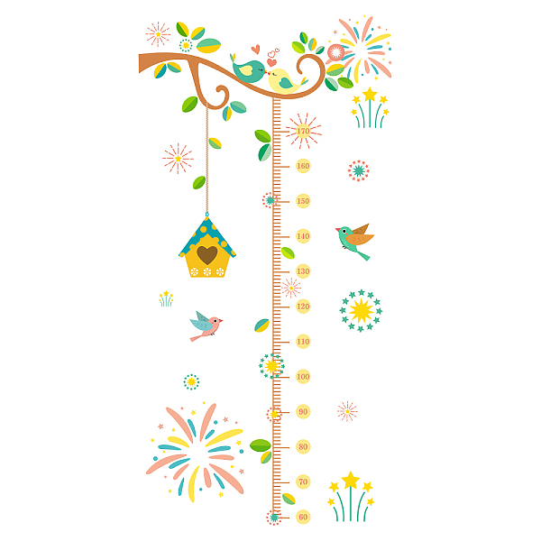 

PandaHall PVC Height Growth Chart Wall Sticker, for Kids Measuring Ruler Height, Flower, Colorful, 30x29cm, 3 sheets/set Plastic Rectangle