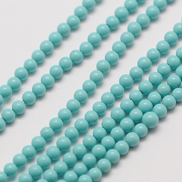

PandaHall Synthetic Taiwan Turquoise Round Beads Strands, 2mm, Hole: 0.8mm, about 184pcs/strand, 16 inch Synthetic Turquoise Round