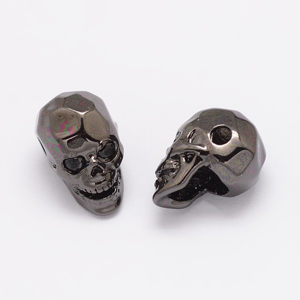 

PandaHall Brass Micro Pave Cubic Zirconia Beads, Skull, Lead Free & Nickel Free & Cadmium Free, Gunmetal, 13x8x9.5mm, Hole: 2mm Brass+Cubic..., Black