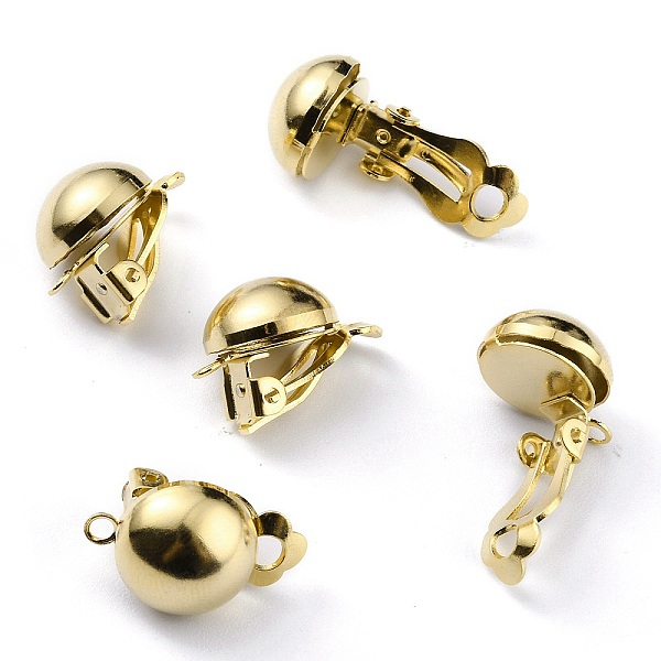 

PandaHall Brass Clip-on Earring Findings, Real 24K Gold Plated, 19x12x14mm, Hole: 1.8mm Brass