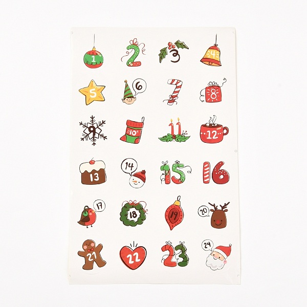 

PandaHall Christmas Theme Round Paper Gift Tag Self-Adhesive Stickers, Number1~24 Countdown Labels, for Gift Packaging, Number, 31x20x0.02cm...