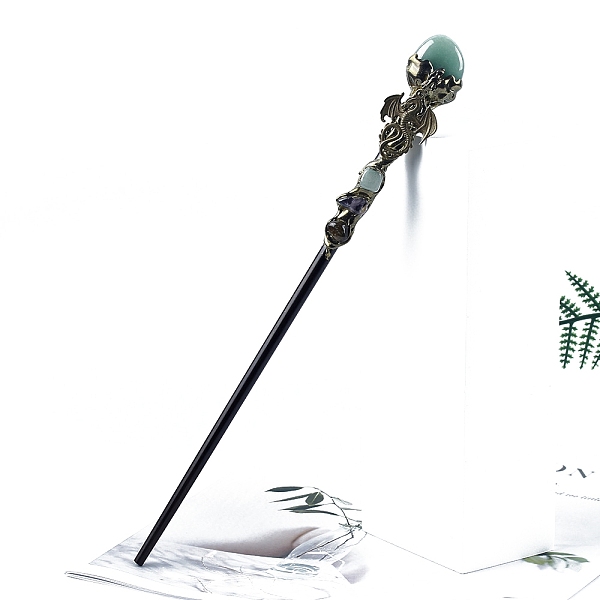 

PandaHall Natural Green Aventurine Magic Wand, Cosplay Magic Wand, for Witches and Wizards, 260mm Green Aventurine