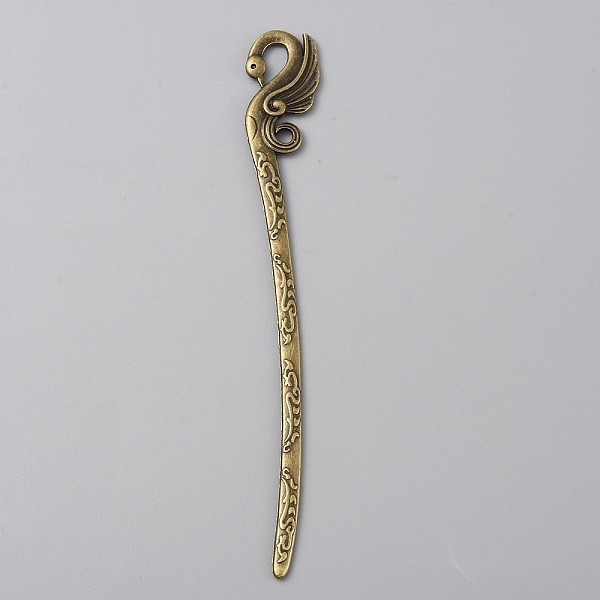 

PandaHall Alloy Swan Hair Sticks, Vintage Hair Accessories for Woman, Antique Bronze, 159x21x3.5mm, Hole: 4.3mm Alloy