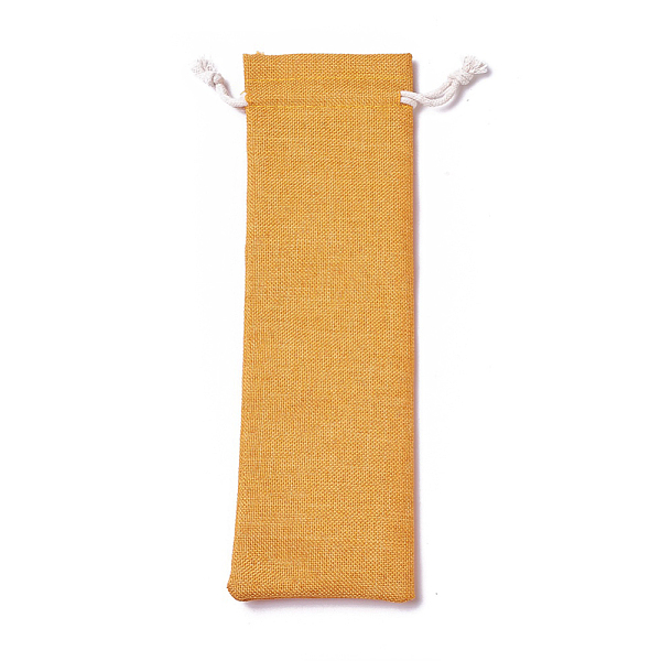 

PandaHall Burlap Packing Pouches, Drawstring Bags, Goldenrod, 18.7~19x7.7~8cm Burlap Gold