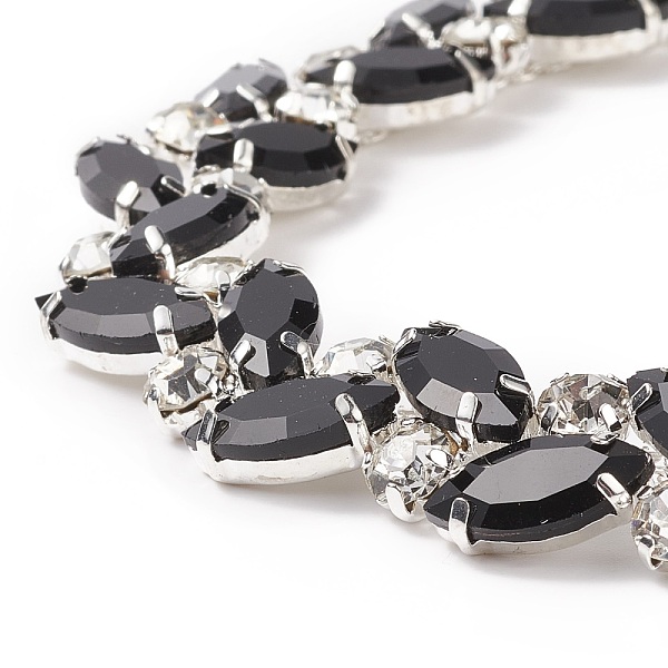 

PandaHall (Defective Closeout Sale: Bottom Yellowing), Iron Jet Rhinestone Cup Chains, Leaf, with Card Paper, Silver, 16x6.5mm..., Black