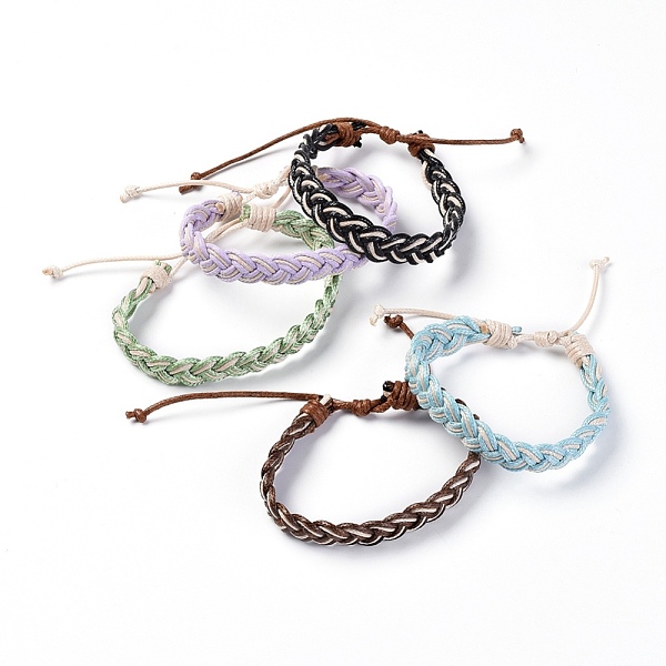 

PandaHall Korean Waxed Polyester Cord Braided Bracelets, with Waxed Cotton Cords, Mixed Color, 2-3/8 inch~3 inch(6.2~7.5cm) Waxed Cord..., Multicolor