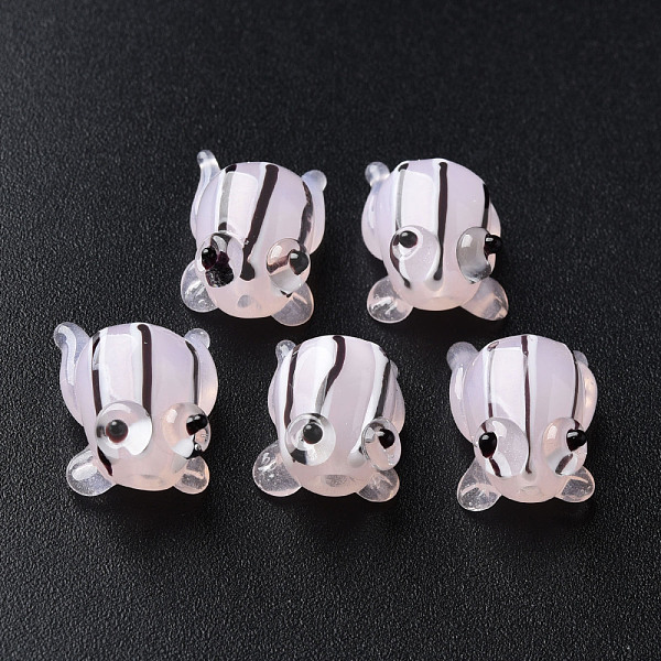 

PandaHall Handmade Lampwork Beads, Frog, Pink, 14.5~15.5x11~13x9mm, Hole: 1.2mm Lampwork Frog Pink