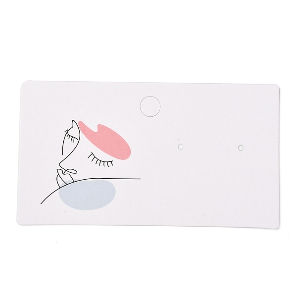 

PandaHall Rectangle Cardboard Earring Display Cards, for Jewlery Display, Women Pattern, 9x5x0.04cm, about 100pcs/bag Paper Human