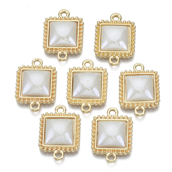 

PandaHall Porcelain Links Connectors, with Light Gold Plated Brass Setting, Square, Gainsboro, 21x15x5mm, Hole: 1.8mm Porcelain Square Gray