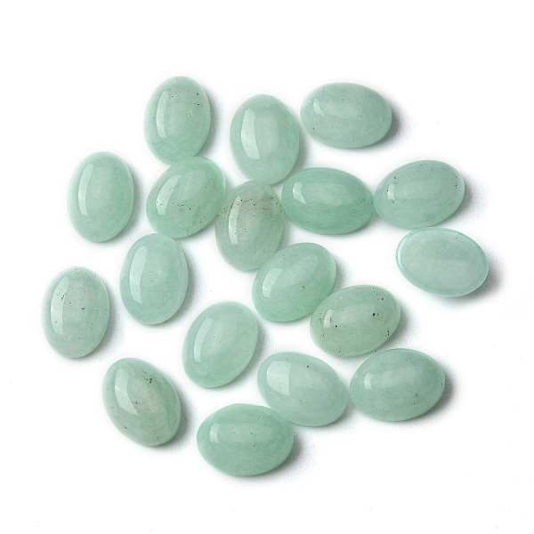 

PandaHall Natural White Jade Cabochons, Oval, Dyed, Aquamarine, 8~8.5x6~6.5x2.5~3.5mm White Jade Oval Green