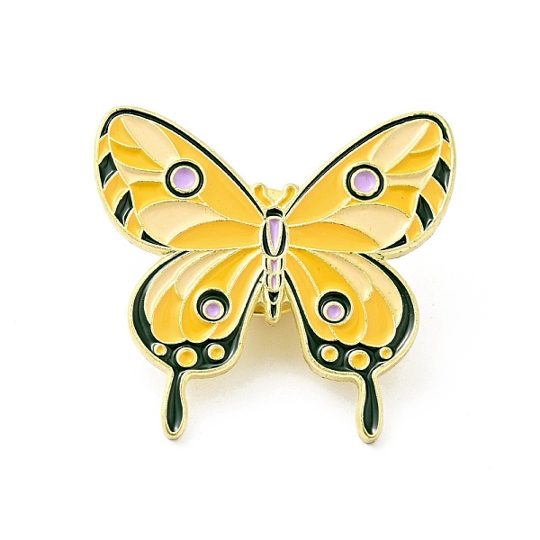 

PandaHall Flower Butterfly Enamel Pin, Gold Plated Alloy Badge for Backpack Clothes, Gold, 28x30x1.5mm Alloy+Enamel Gold