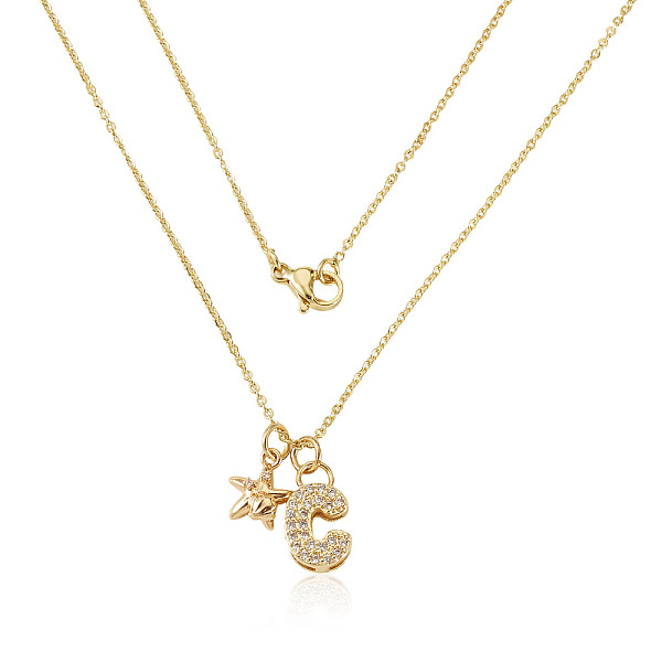 Colliers pendentifs en laiton sertis de micro-pavés de zirconiums cubiques transparents et de strass
