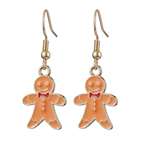 

PandaHall Christmas Theme Alloy Enamel Dangle Earrings, 304 Stainless Steel Earrings for Women, Gingerbread Man, 37x14mm Alloy Gingerbread...