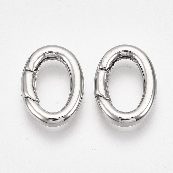 

PandaHall 304 Stainless Steel Spring Gate Rings, Oval Rings, Stainless Steel Color, 18x13x3mm, Inner Diameter: 12x7mm 304 Stainless Steel