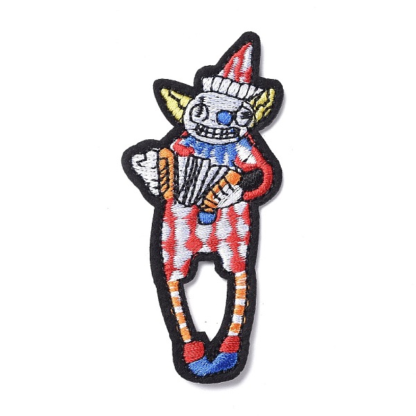 PandaHall Computerized Embroidery Cloth Iron on/Sew on Patches, Costume Accessories, Appliques, for Backpacks, Clothes, Clown, Mixed Color...
