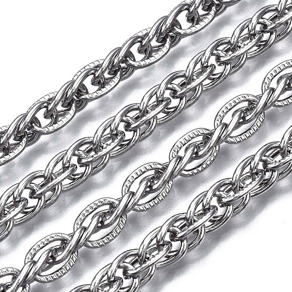 

PandaHall 304 Stainless Steel Rope Chains, with Spool, Unwelded, Oval, Stainless Steel Color, 8.5x6x1mm, about 32.8 Feet(10m)/roll 304...
