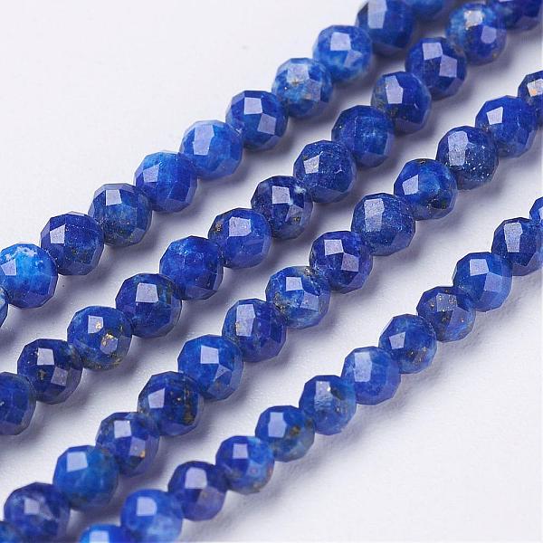 

PandaHall Natural Lapis Lazuli Beads Strands, Faceted, Round, 2mm, Hole: 0.6~0.8mm, about 200pcs/strand, 15.7 inch(40cm) Lapis Lazuli Round..., Blue