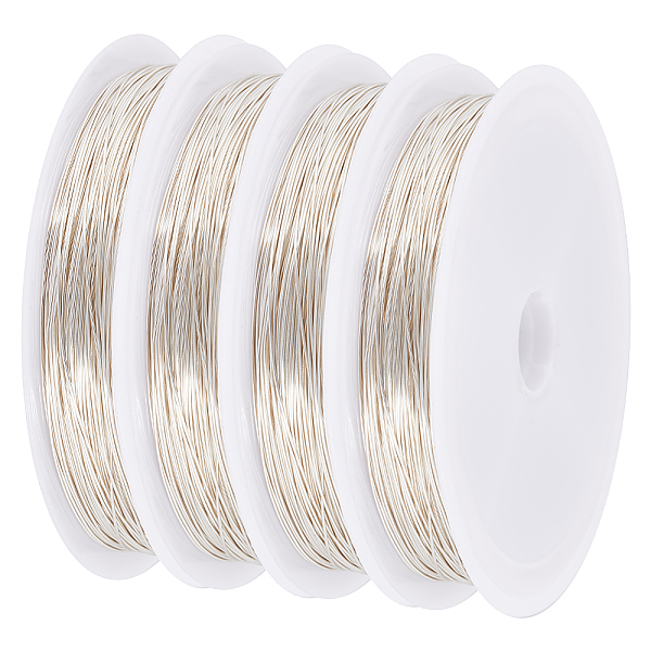 

PandaHall SUNNYCLUE Eco-Friendly Copper Wire, Round Beading Wire, with Spool, Long-Lasting Plated, Silver, 24 Gauge, 0.5mm, about 131.23...